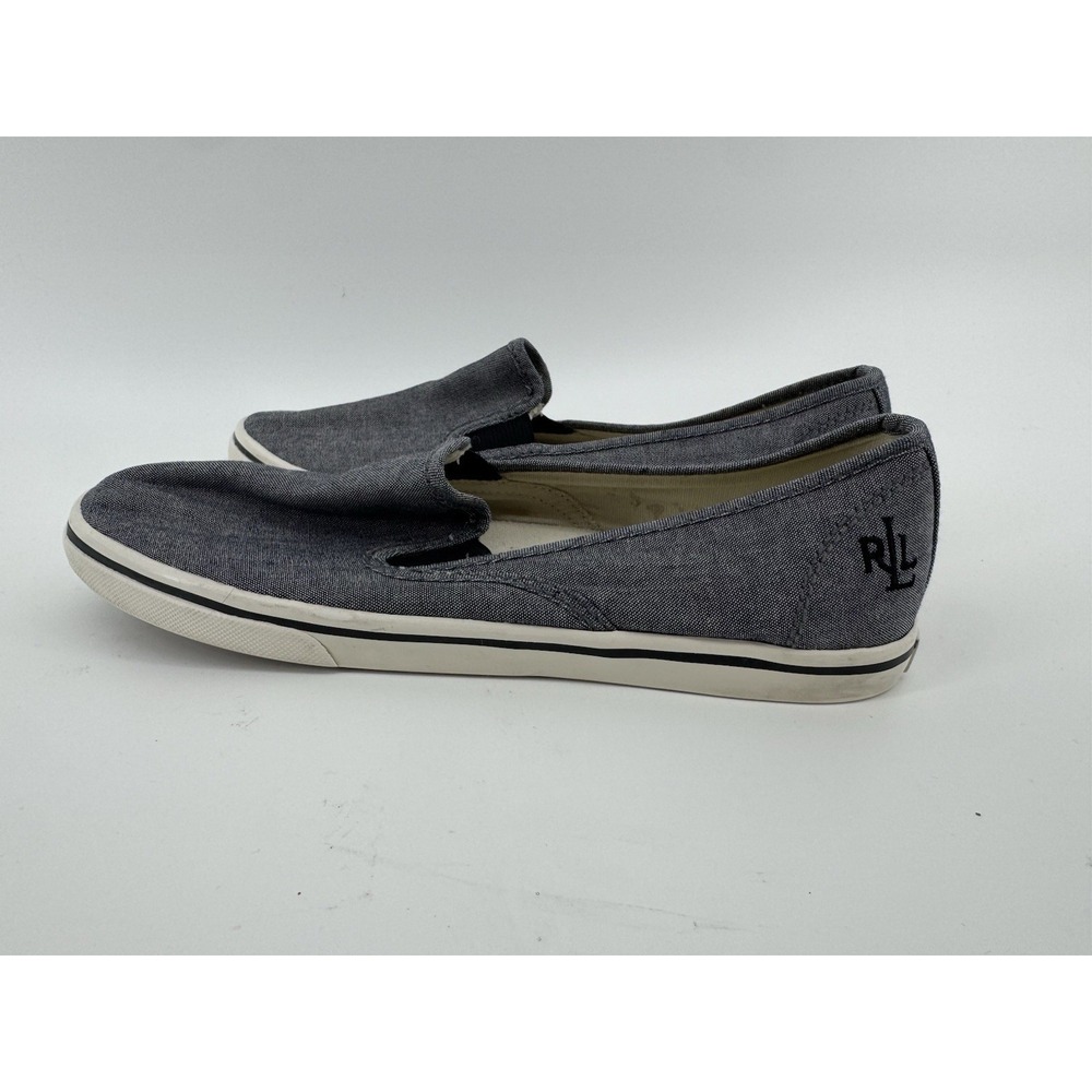Lauren Ralph Lauren Janis‎ Chambray Nautical Slip On Canvas Women's Shoes  7.5 B